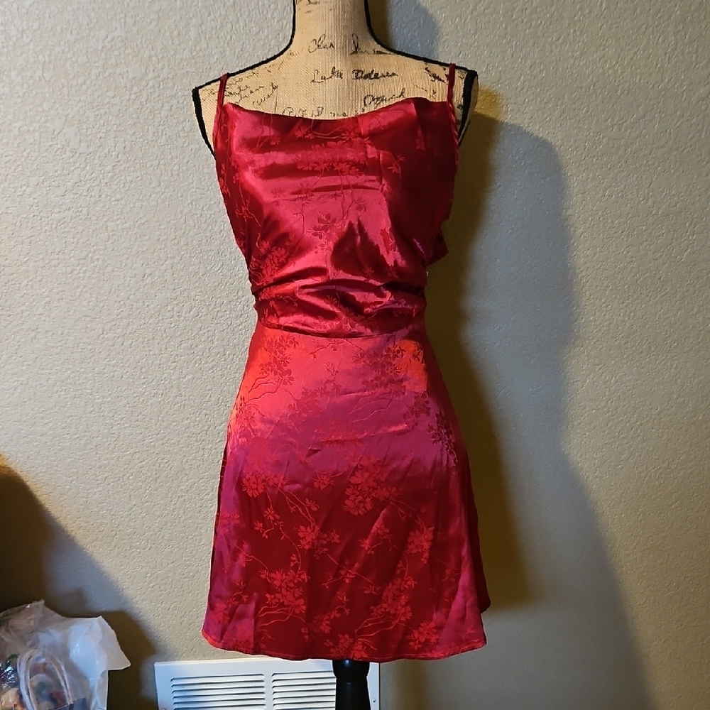 SHEIN Red Spaghetti Strap Sheath Dress NWT